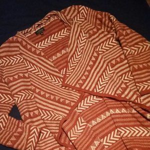 LUCKY BRAND rust open front cardigan Large